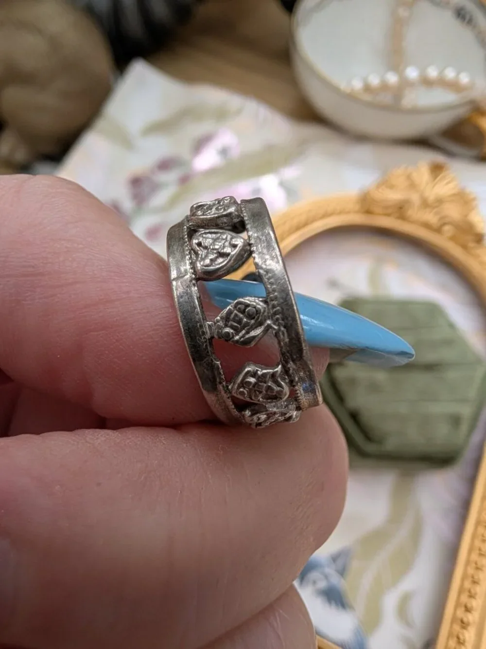 Vintage Sterling Silver Heart Ring, Size 5.5